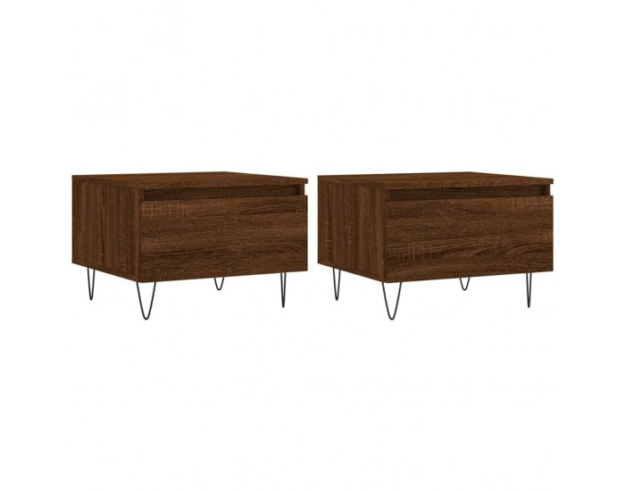 Sonata H Холни маси, 2 бр, Кафяв дъб, 50x46x35 см, инженерно дърво