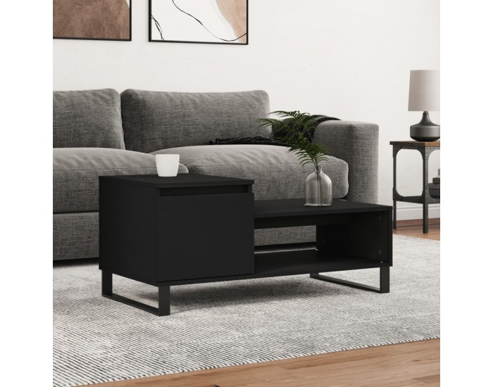 Sonata H Маса за кафе, черна, 100x50x45 см, инженерно дърво