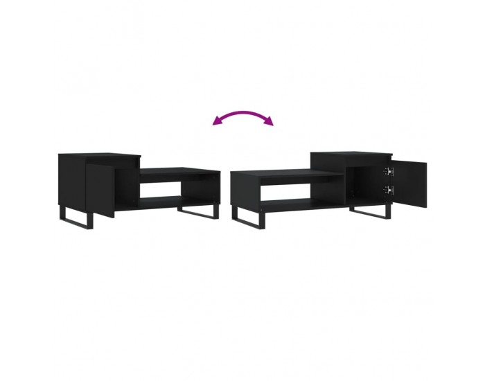 Sonata H Маса за кафе, черна, 100x50x45 см, инженерно дърво