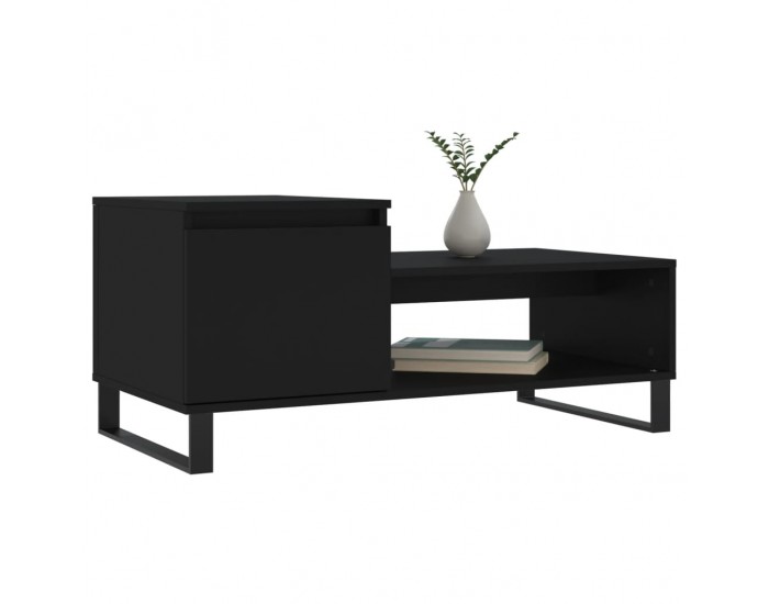 Sonata H Маса за кафе, черна, 100x50x45 см, инженерно дърво