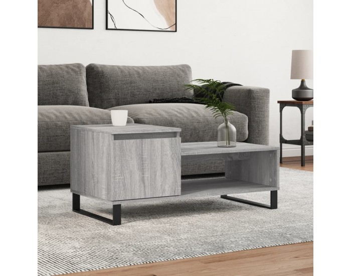 Sonata H Кафе маса, сив сонома, 100x50x45 см, инженерно дърво