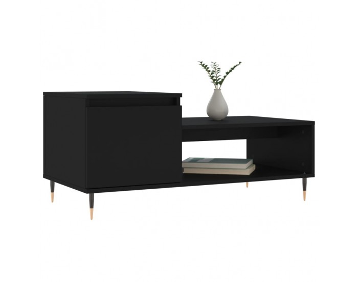 Sonata H Маса за кафе, черна, 100x50x45 см, инженерно дърво