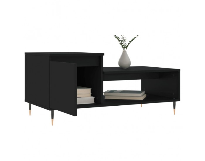 Sonata H Маса за кафе, черна, 100x50x45 см, инженерно дърво