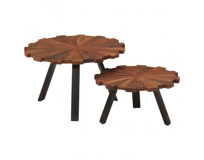 Sonata H Маси за кафе 2 бр масивно регенерирано дърво и желязо