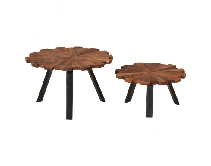 Sonata H Маси за кафе 2 бр масивно регенерирано дърво и желязо