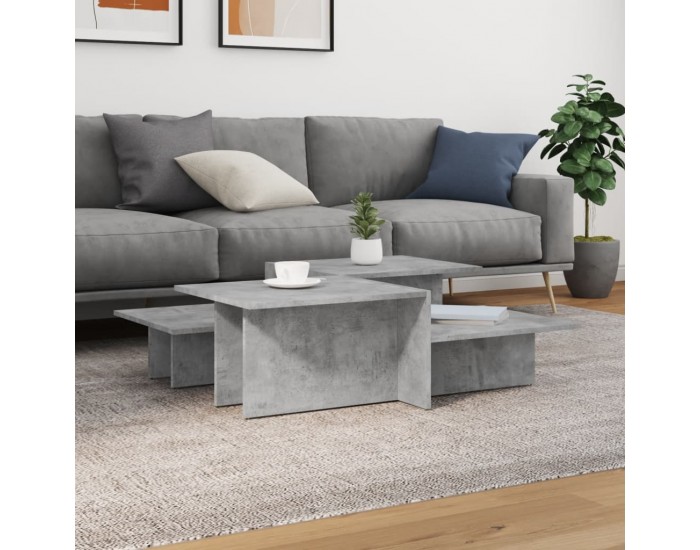 Sonata H Маси за кафе, 2 бр, бетонно сиво, инженерно дърво