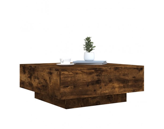 Sonata H Маса за кафе, опушен дъб, 80x80x31 см, инженерно дърво