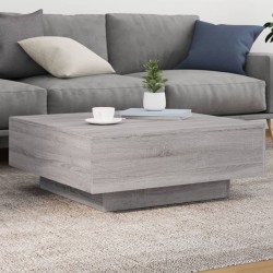 Sonata H Маса за кафе с LED осветление, сив сонома, 80x80x31 см - Холни маси