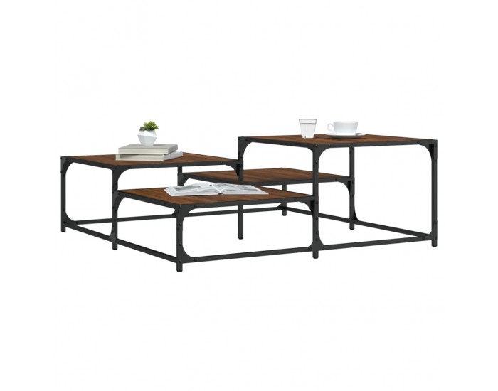 Sonata H Кафе маса, кафяв дъб, 107x107x40 см, инженерно дърво