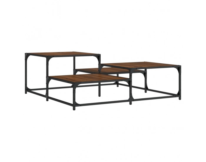 Sonata H Кафе маса, кафяв дъб, 107x107x40 см, инженерно дърво