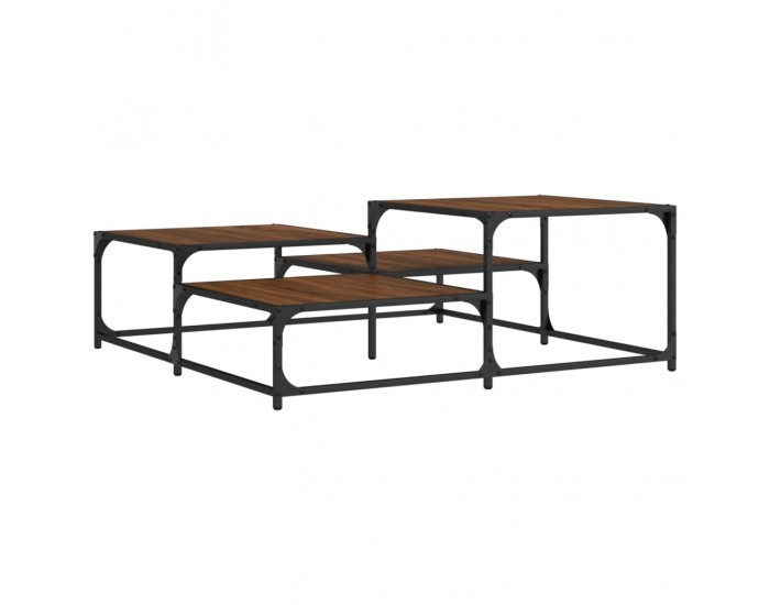 Sonata H Кафе маса, кафяв дъб, 107x107x40 см, инженерно дърво