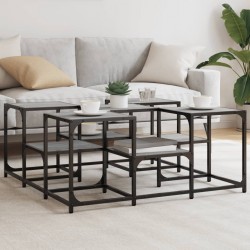 Sonata H Кафе маса, сив сонома, 91x91x40 см, инженерно дърво - Холни маси