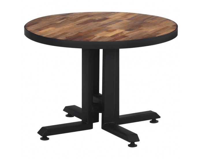 Sonata H Маса за кафе кръгла Ø55x40 см масивно регенерирано тиково дърво