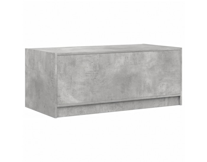 Sonata H Маса за кафе със стъклени врати, бетонно сива, 102x50x42 см