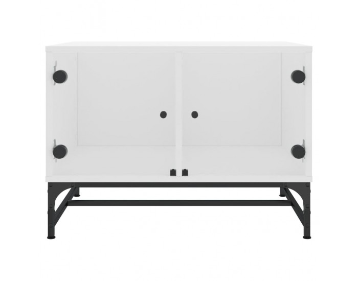 Sonata H Маса за кафе със стъклени врати, бял, 68,5x50x50 см