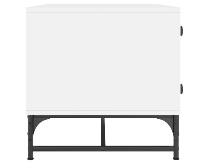 Sonata H Маса за кафе със стъклени врати, бял, 68,5x50x50 см