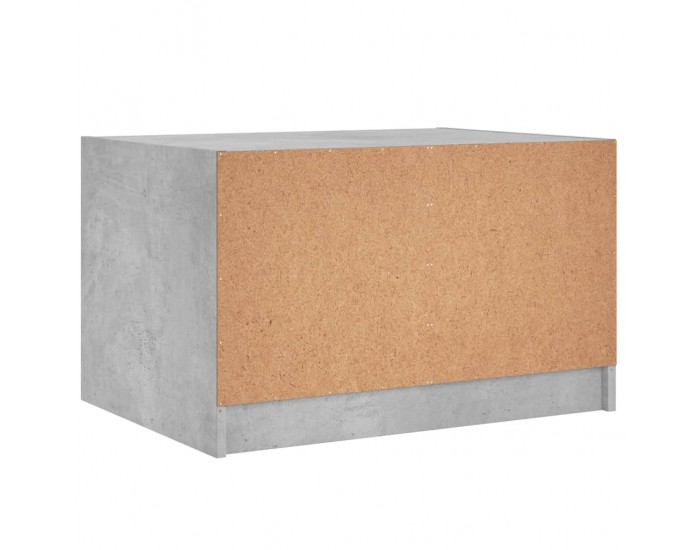 Sonata H Маса за кафе със стъклени врати, бетонно сива, 68x50x42 см