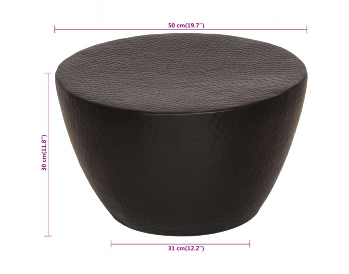 Sonata H Маса за кафе, кован алуминий, Ø 50x30 см, черна