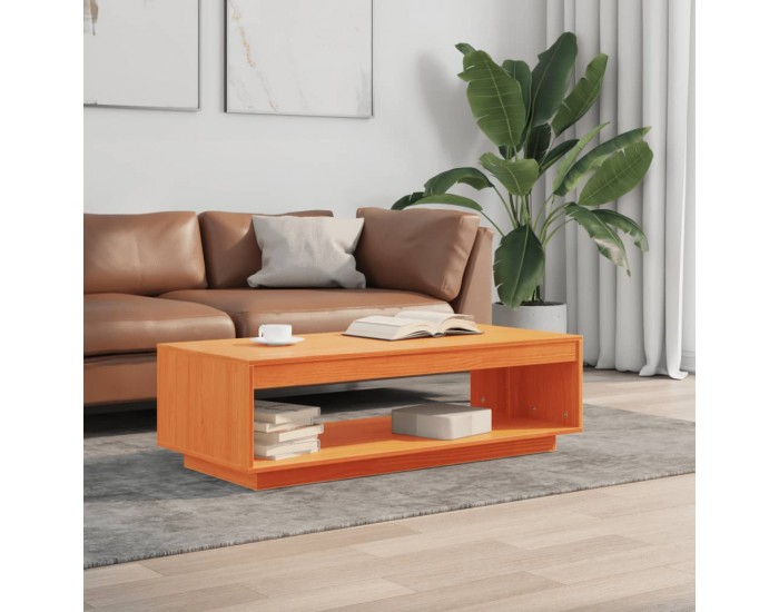 Sonata H Маса за кафе, восъчнокафява, 110x50x33,5 см, борово дърво масив