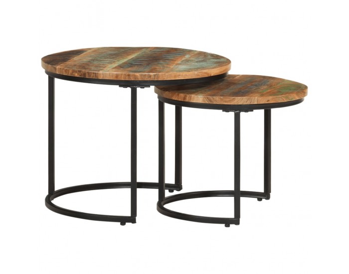 Sonata H Стифиращи маси, 2 бр, регенерирано дърво масив