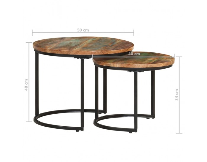 Sonata H Стифиращи маси, 2 бр, регенерирано дърво масив
