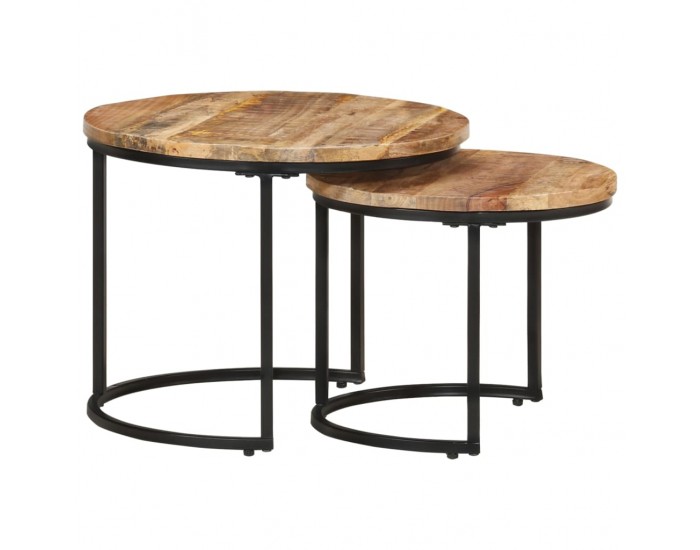 Sonata H Стифиращи маси, 2 бр, грубо мангово дърво