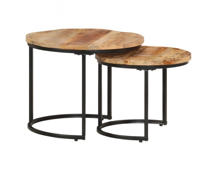 Sonata H Стифиращи маси, 2 бр, грубо мангово дърво