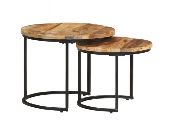 Sonata H Стифиращи маси, 2 бр, грубо мангово дърво