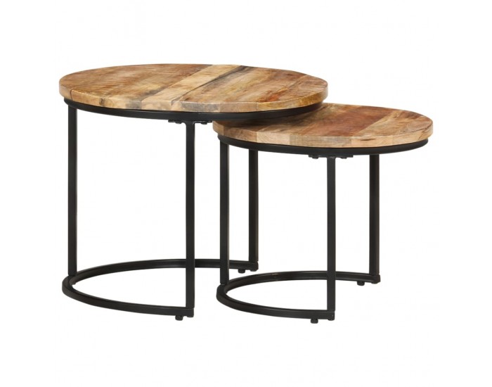 Sonata H Стифиращи маси, 2 бр, грубо мангово дърво