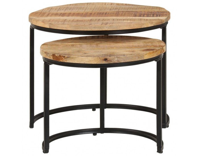 Sonata H Стифиращи маси, 2 бр, грубо мангово дърво