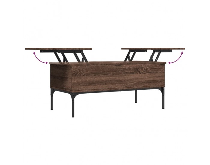 Sonata H Маса за кафе, кафяв дъб, 100x50x45 см, инженерно дърво и метал