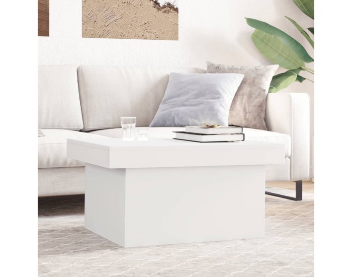 Sonata H Маса за кафе, бяла, 80x55x40 см, инженерно дърво