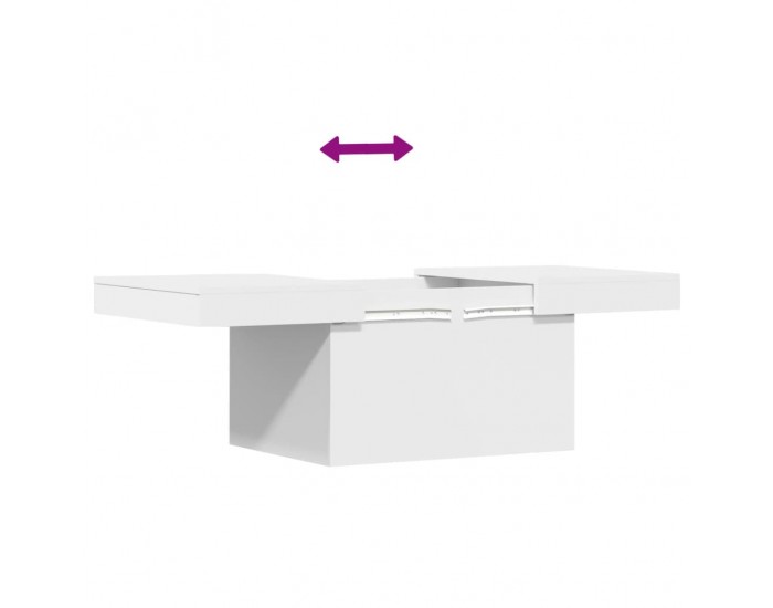 Sonata H Маса за кафе, бяла, 80x55x40 см, инженерно дърво