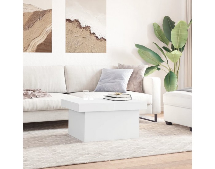 Sonata H Маса за кафе, бяла, 80x55x40 см, инженерно дърво