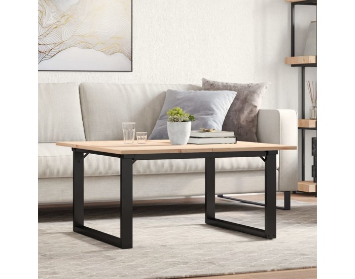 Sonata H Кафе маса О-образна рамка 80x80x45 см бор масив и чугун