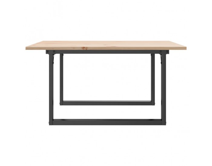 Sonata H Кафе маса О-образна рамка 80x80x45 см бор масив и чугун