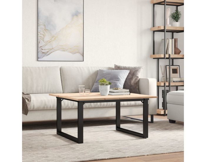 Sonata H Кафе маса О-образна рамка 80x80x45 см бор масив и чугун