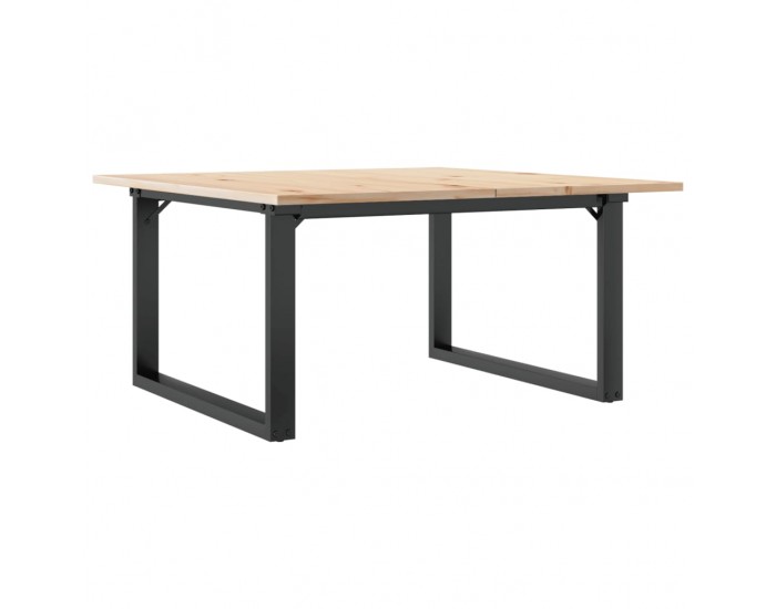 Sonata H Кафе маса О-образна рамка 80x80x45 см бор масив и чугун