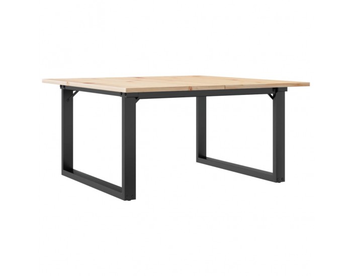 Sonata H Кафе маса О-образна рамка 80x80x45 см бор масив и чугун