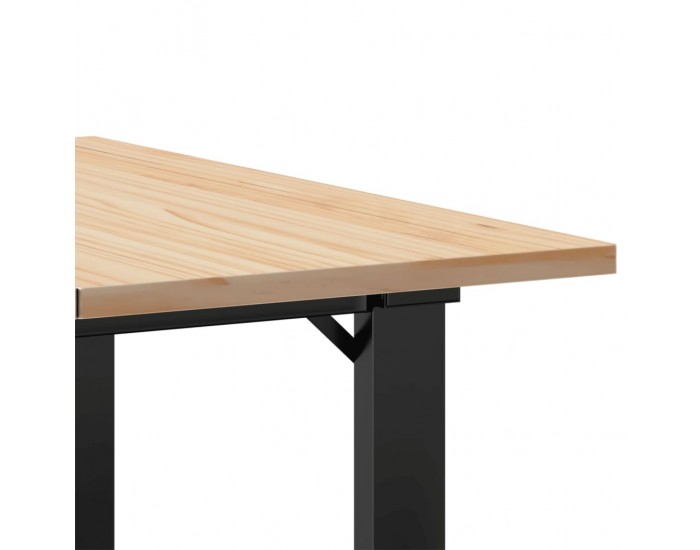 Sonata H Кафе маса О-образна рамка 70x70x40 см бор масив и чугун