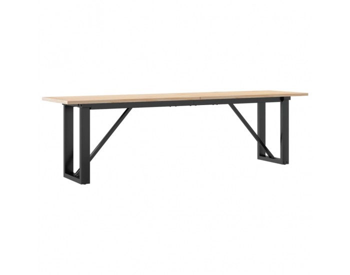 Sonata H Кафе маса О-образна рамка 160x40x45 см бор масив и чугун