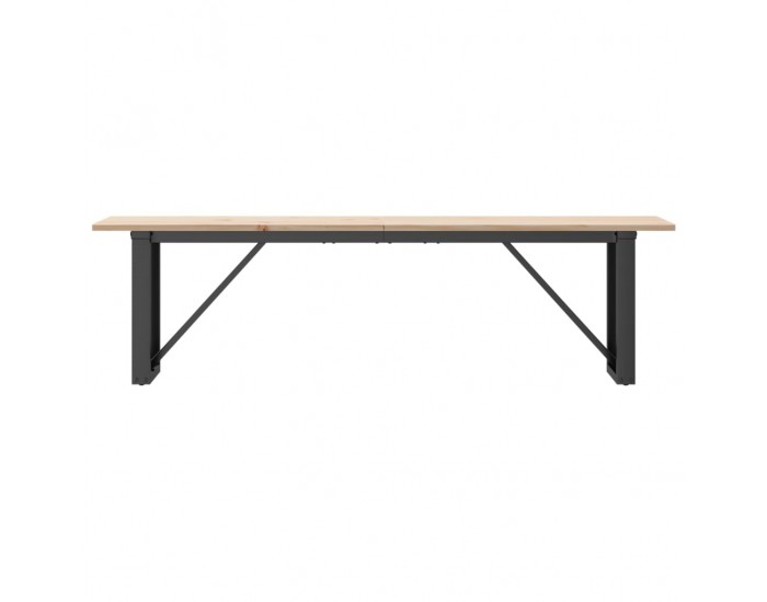 Sonata H Кафе маса О-образна рамка 160x40x45 см бор масив и чугун