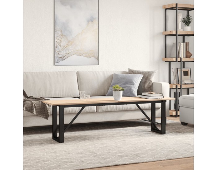 Sonata H Кафе маса О-образна рамка 160x40x45 см бор масив и чугун