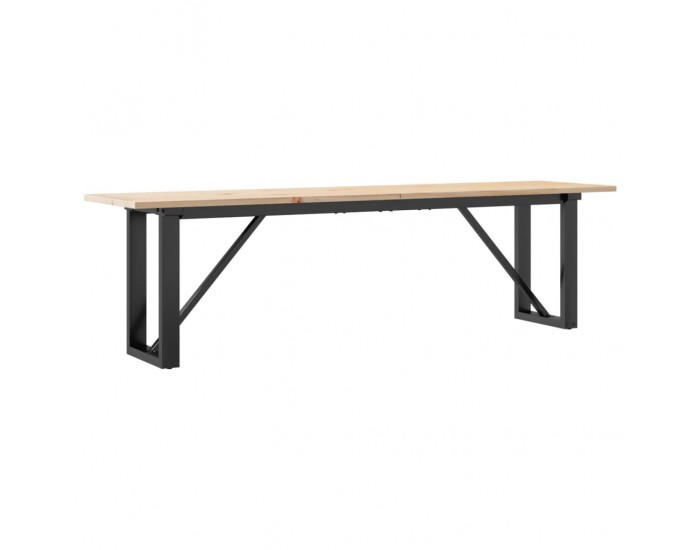 Sonata H Кафе маса О-образна рамка 160x40x45 см бор масив и чугун