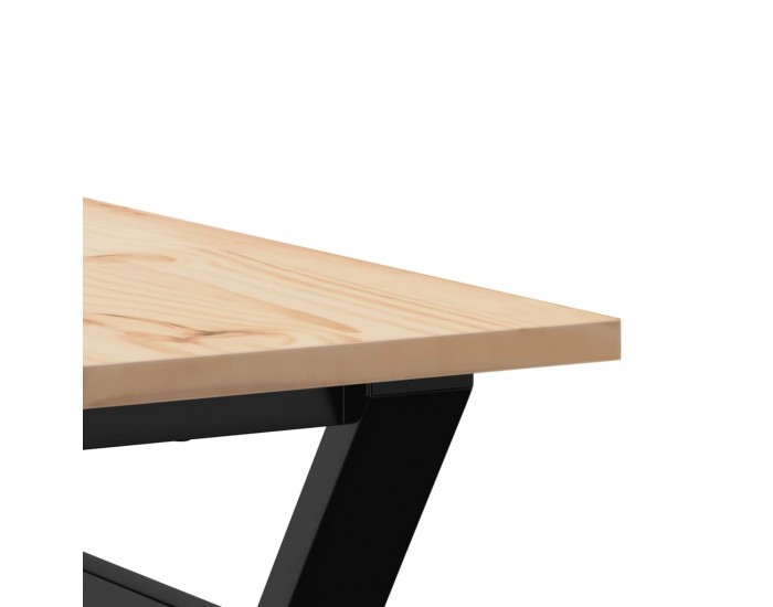 Sonata H Кафе маса Y-образна рамка 80x80x45 см бор масив и чугун