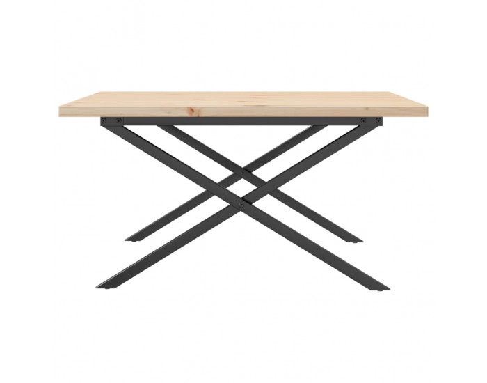 Sonata H Кафе маса X-образна рамка 80x80x45,5 см бор масив и чугун