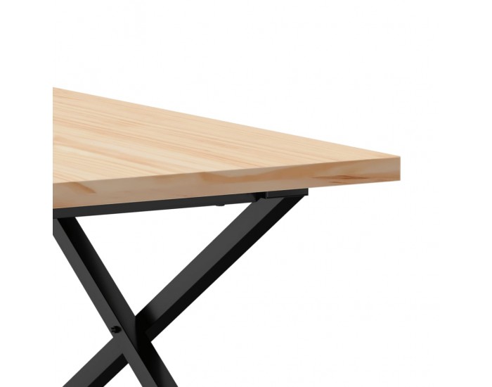Sonata H Кафе маса X-образна рамка 80x80x45,5 см бор масив и чугун