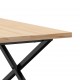 Sonata H Кафе маса X-образна рамка 80x80x45,5 см бор масив и чугун