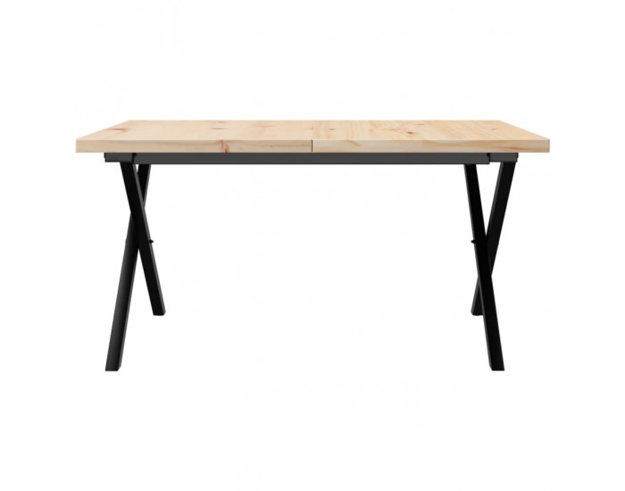 Sonata H Кафе маса X-образна рамка 80x80x45,5 см бор масив и чугун