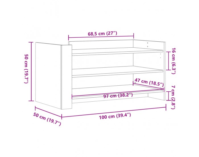 Sonata H Кафе маса, сонома дъб, 100x50x50 см, инженерно дърво
